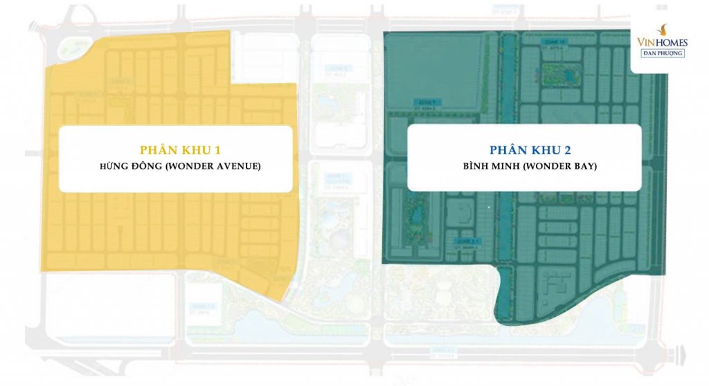 Phân khu Hừng Đông 4 Vị trí các phân khu tại Vin Đan Phượng Hà Nội